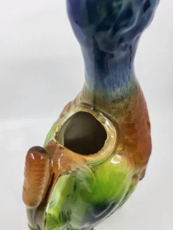 New Pamono Art Nouveau Polychrome Slip and Earthenware Duck Pitcher from Saint Clément