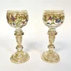 Pamono Art Nouveau Roman Style Wine Glasses with Hand-Painted Crystal Glass from Glashütte Theresienthal, Germany, 1920s, Set of 2> Glassware