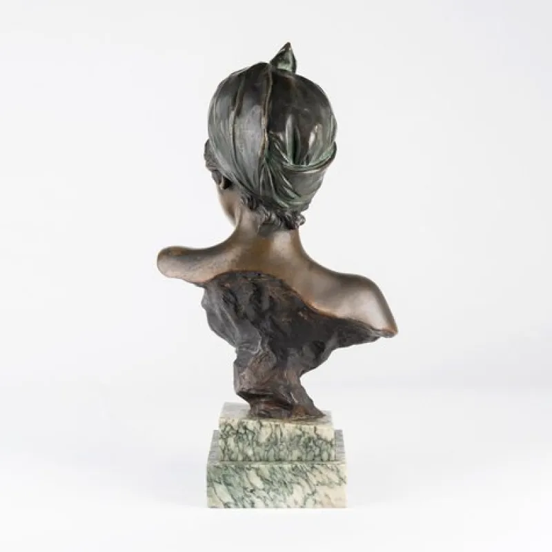 Discount Pamono Art Nouveau Sculpture, 1900, Bronze on Marble Base