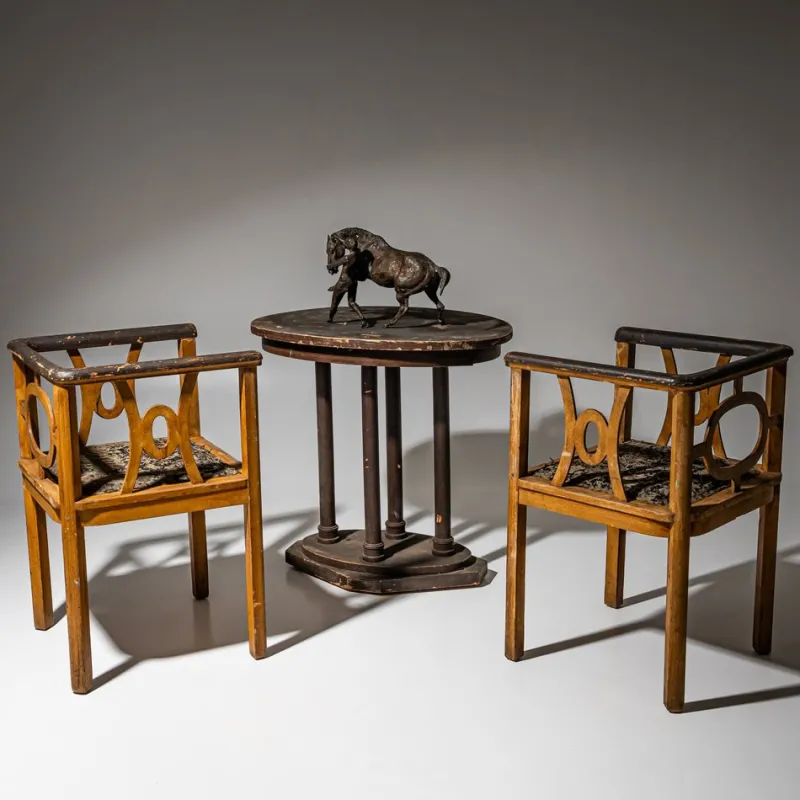 Pamono Art Nouveau Secessionist Table> Game Tables