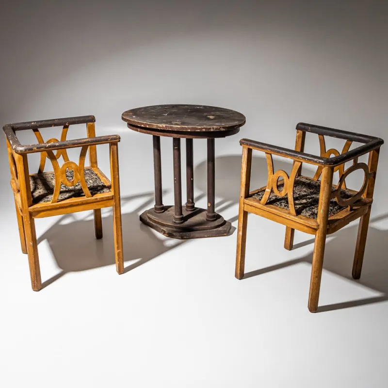 Pamono Art Nouveau Secessionist Table> Game Tables