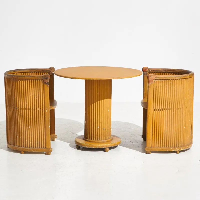 Pamono Art Nouveau Set by Hans Günther Reinstein, 1890s, Set of 3> Living Room Sets
