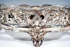 Pamono Art Nouveau Silver Jardiniere with Original Glass Liner Viennese Master, 1900s><noscript><img width=
