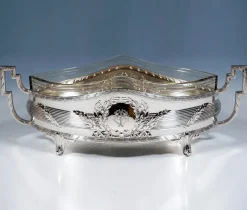 Pamono Art Nouveau Silver Jardiniere in Navette Form by Hermann Schrader, Germany, 1907> Planters And Jardiniere