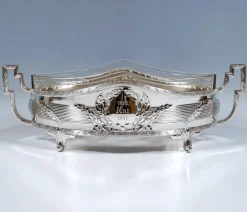 Pamono Art Nouveau Silver Jardiniere in Navette Form by Hermann Schrader, Germany, 1907><noscript><img width=