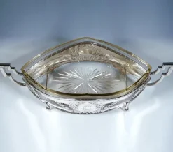 Pamono Art Nouveau Silver Jardiniere in Navette Form by Hermann Schrader, Germany, 1907><noscript><img width=