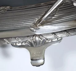 Pamono Art Nouveau Silver Jardiniere in Navette Form by Hermann Schrader, Germany, 1907><noscript><img width=