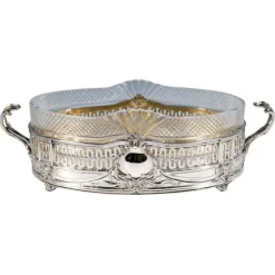 Pamono Art Nouveau Silver Jardinière with Cut Glass Liner by Wolfers Frères, Brussels, 1890s> Planters And Jardiniere