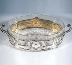 Pamono Art Nouveau Silver Jardinière with Cut Glass Liner by Wolfers Frères, Brussels, 1890s> Planters And Jardiniere