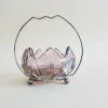 Pamono Art Nouveau Silver-Plated Sugar Bowl with Handle & Purple Glass Insert