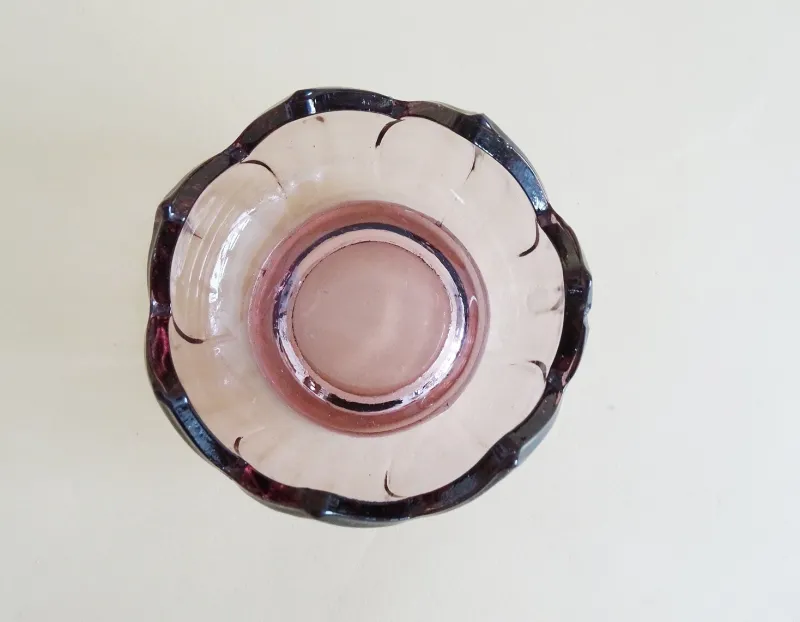 Pamono Art Nouveau Silver-Plated Sugar Bowl with Handle & Purple Glass Insert