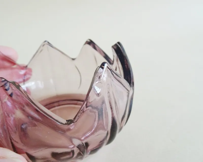 Pamono Art Nouveau Silver-Plated Sugar Bowl with Handle & Purple Glass Insert