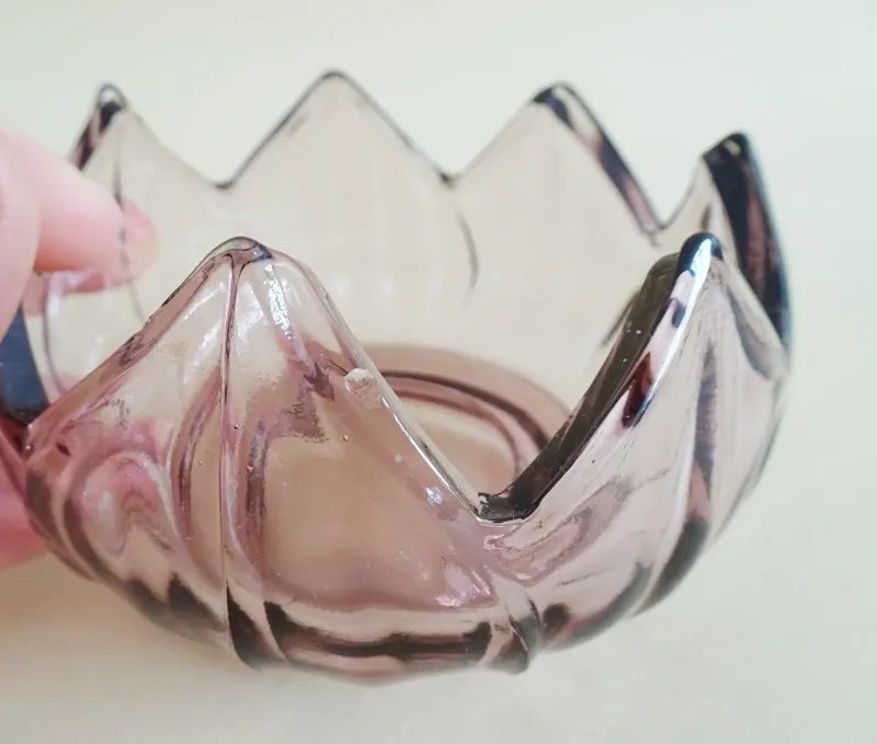 Pamono Art Nouveau Silver-Plated Sugar Bowl with Handle & Purple Glass Insert
