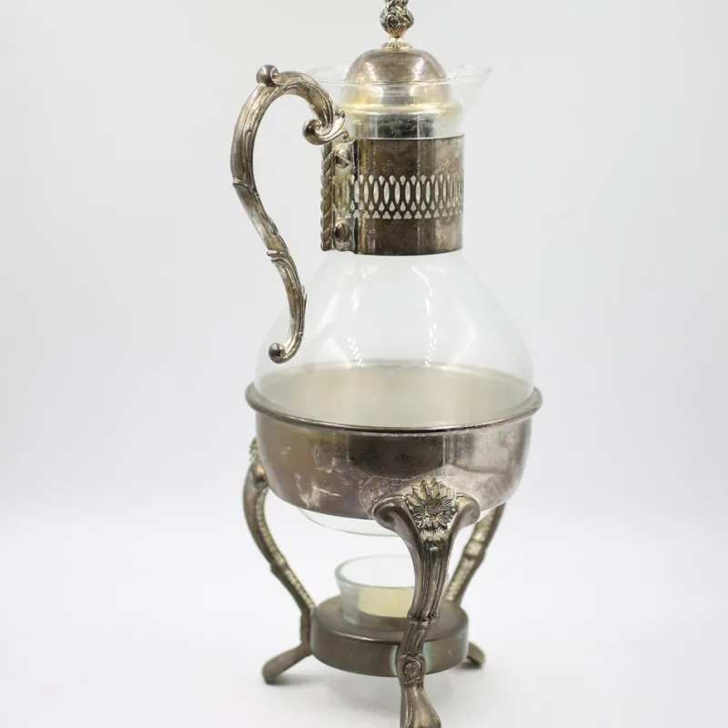 Sale Pamono Art Nouveau Silver-Plated Jug on a Warmer, 1890s