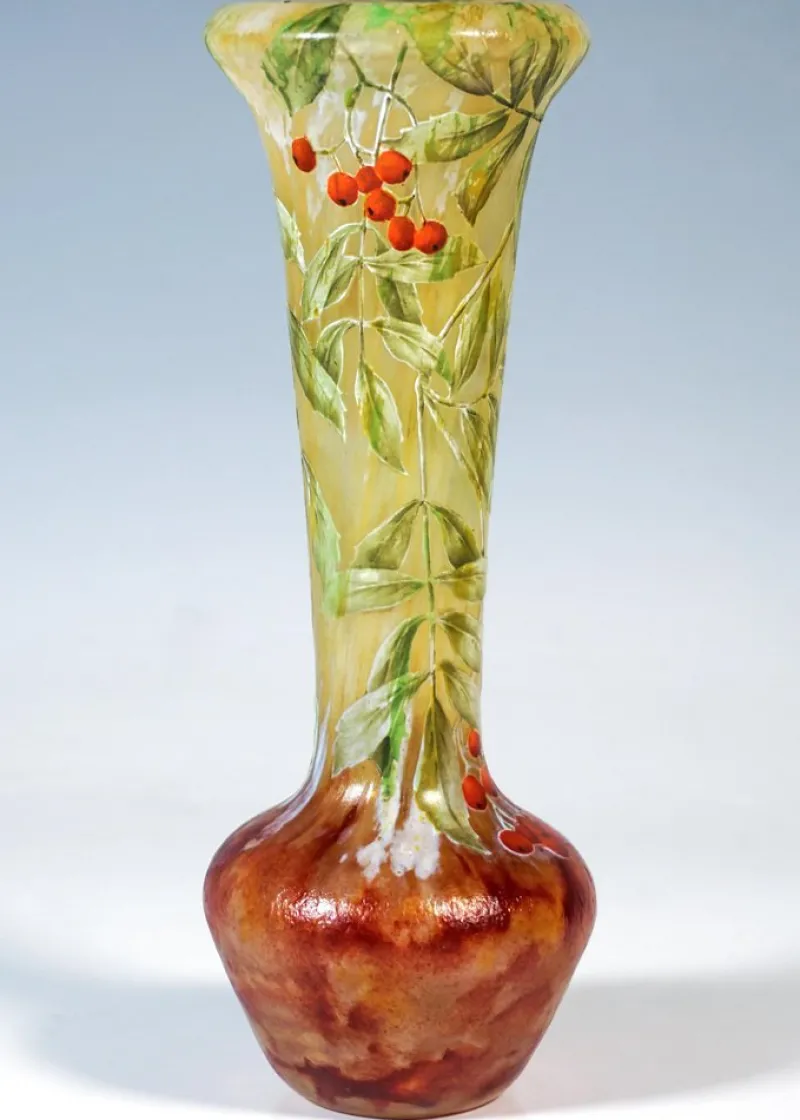 Outlet Pamono Art Nouveau Sorbier des Oiseaux Cameo Vase from Daum Nancy, France, 1900-1905