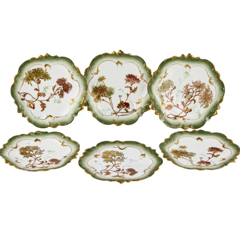 Hot Pamono Art Nouveau Style Porcelain Service, Limoges, 20th Century, Set of 11