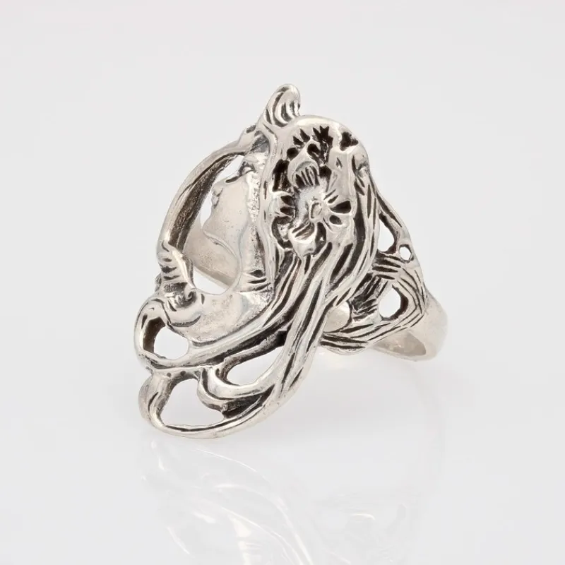 Pamono Art Nouveau Style Silver Ring> Rings