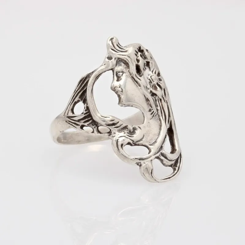 Pamono Art Nouveau Style Silver Ring> Rings