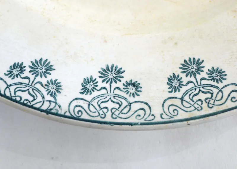 Pamono Art Nouveau Terre De Fer Plate Dish in Earthenware by Digoin Sarreguemines, 1890s