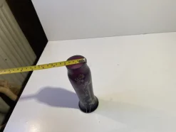 Pamono Art Nouveau Vase in Deep Purple Hand-Painted Glass, 1890s><noscript><img width=