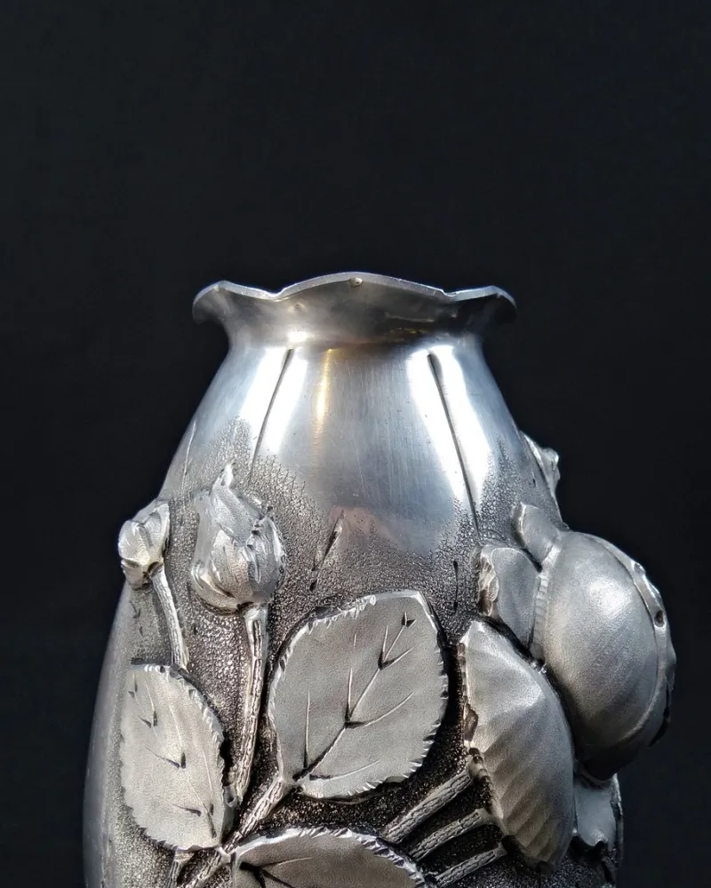 Outlet Pamono Art Nouveau Vase in Metalwork, 1920