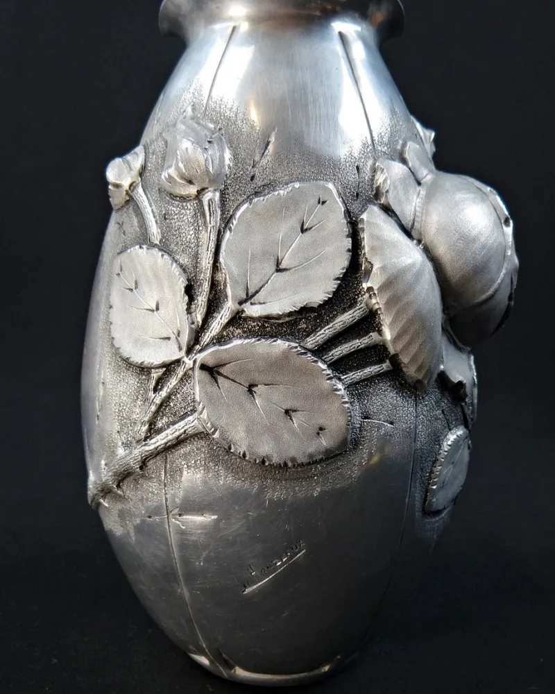 Outlet Pamono Art Nouveau Vase in Metalwork, 1920