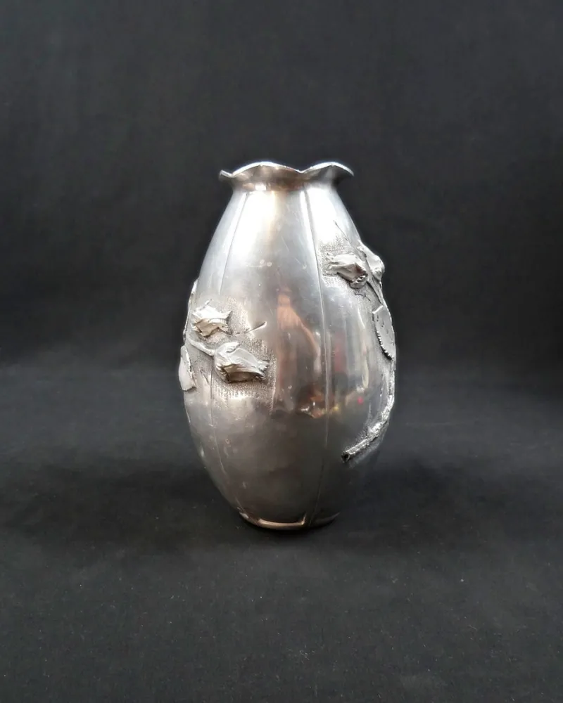 Outlet Pamono Art Nouveau Vase in Metalwork, 1920