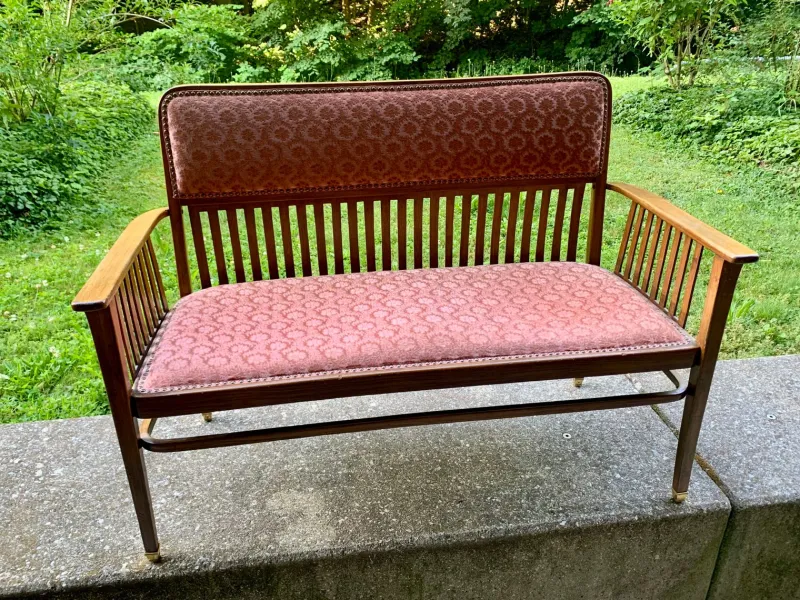 Pamono Art Nouveau Vienna Sofa and Armchairs by J.J Kohn for Jacob & Josef Kohn, 1890s, Set of 4> Living Room Sets