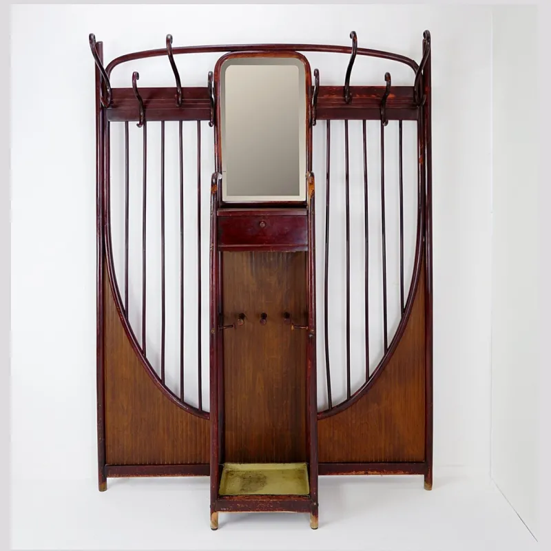 Pamono Art Nouveau Wall Mounted Coat Rack from Thonet, Vienna, 1900s> Racks, Hooks & Valets
