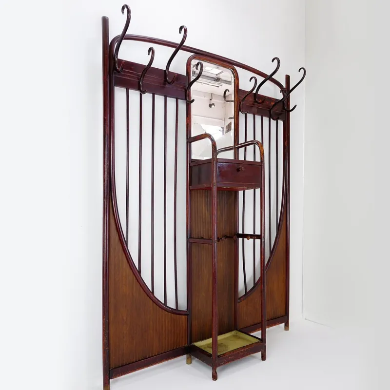 Pamono Art Nouveau Wall Mounted Coat Rack from Thonet, Vienna, 1900s> Racks, Hooks & Valets