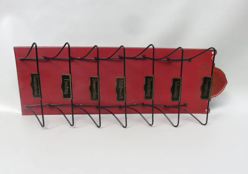 Pamono Art Nouveau Wall Newspaper Stand in Metal Bordeau Red, Black & Gold, 1890s> Magazine Racks