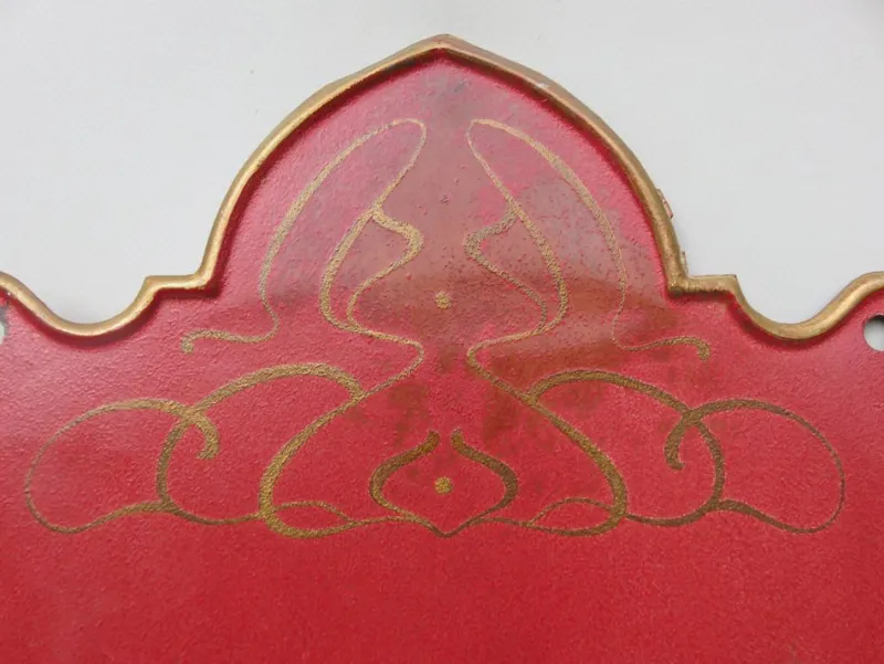 Pamono Art Nouveau Wall Newspaper Stand in Metal Bordeau Red, Black & Gold, 1890s> Magazine Racks