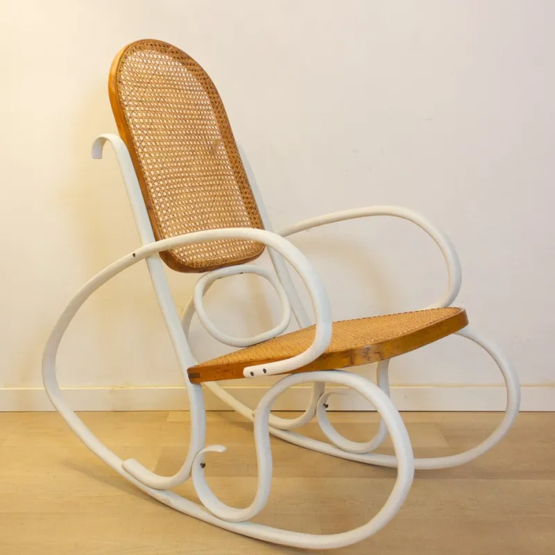 Sale Pamono Art Nouveau Wicker Rocking Chair, Spain, Late 19th Century