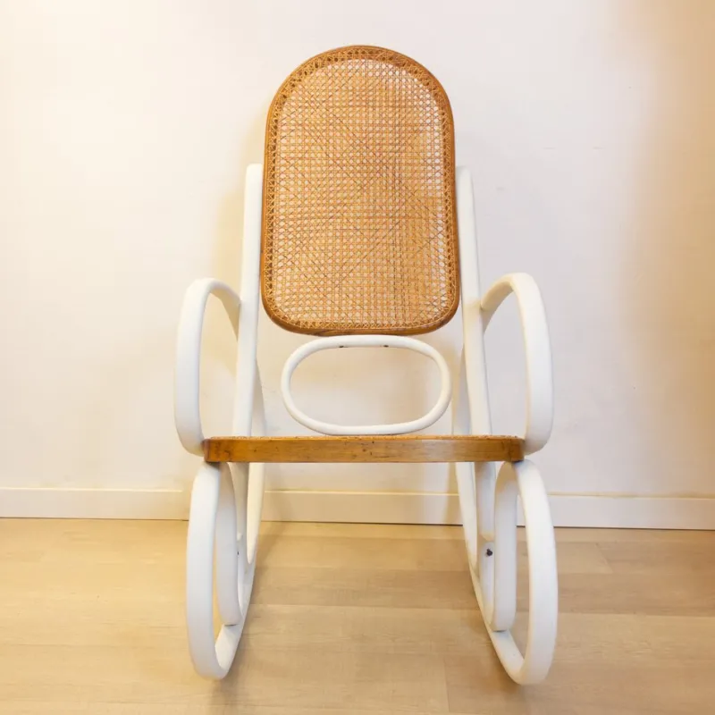 Sale Pamono Art Nouveau Wicker Rocking Chair, Spain, Late 19th Century