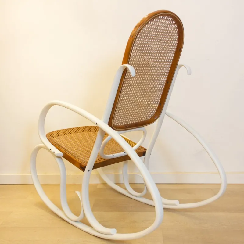 Sale Pamono Art Nouveau Wicker Rocking Chair, Spain, Late 19th Century