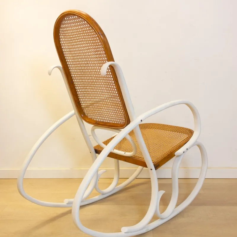 Sale Pamono Art Nouveau Wicker Rocking Chair, Spain, Late 19th Century