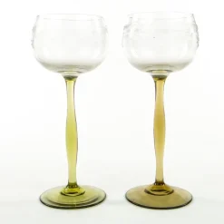 Hot Pamono Art Nouveau Wine Glasses, Poland, 1890s, Set of 2