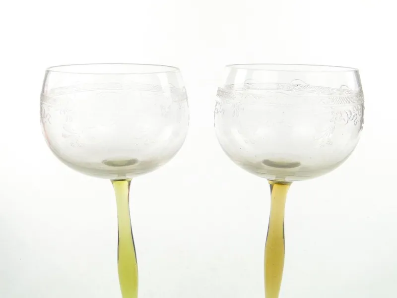 Hot Pamono Art Nouveau Wine Glasses, Poland, 1890s, Set of 2