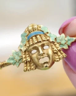 Pamono Art Nouveau Zorra Mask Brooch><noscript><img width=