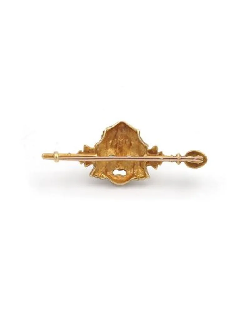 Pamono Art Nouveau Zorra Mask Brooch> Brooches