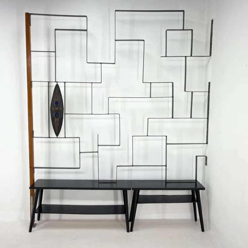 Pamono Art Wall Unit or Room Divider with Sculpture by Jelínek, 1960s> Room Dividers & Screens