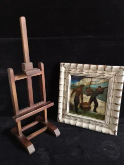 Online Pamono Artes, Basque Nautical Figures, 1930, Oil on Copper