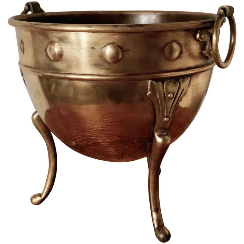 Best Pamono Arts & Crafts Brass Planter attributed to Henry Loveridge, 1880s