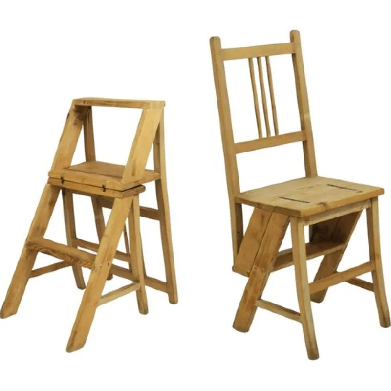 Clearance Pamono Arts & Crafts Metamorphic Library Steps Folding Ladder Chair, Vienna, 1900s