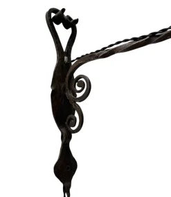 Sale Pamono Arts & Crafts Patinated Wrought Iron Lantern Wall Light, 1890s