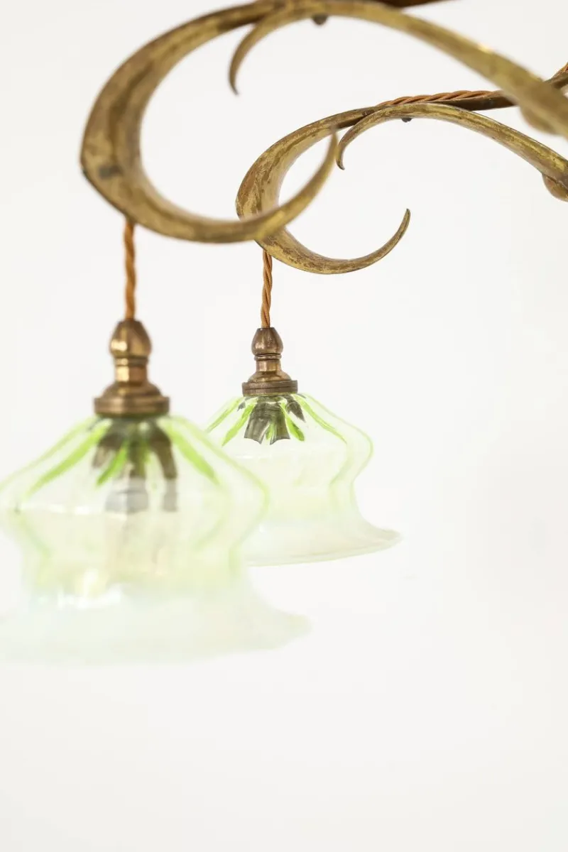 Pamono Arts & Crafts Planished Brass Wall Lamps, 1890s, Set of 2> Wall Lights & Sconces