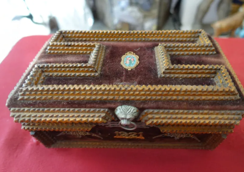 Clearance Pamono Arts & Crafts Wedding Jewelry Box, 1920s