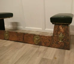 Best Pamono Arts and Crafts Beaten Copper and Brass Club Fender Inglenook Fireside Seat