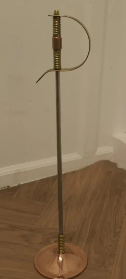 Discount Pamono Arts and Crafts Copper and Brass Sword Poker, 1890s