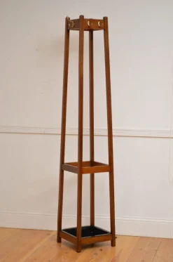 Discount Pamono Arts and Crafts Oak Hall Stand Coat Rack, 1900